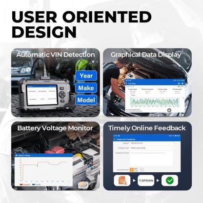 Escáner automotriz, herramienta de diagnóstico para vehículos con funciones de reinicio de aceite/SAS/acelerador, diagnóstico de motor/ABS/SRS/transmisión, AutoVIN, lector de códigos de error del motor con prueba de batería y actualizaci